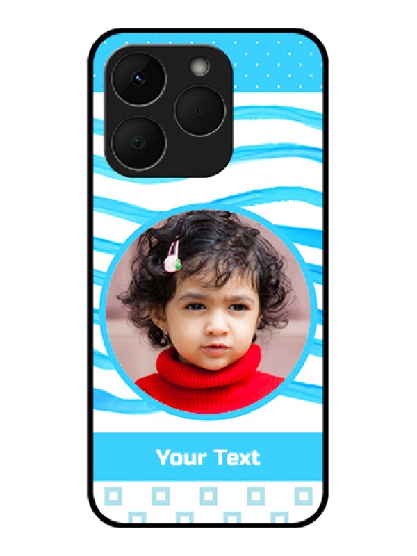 Custom Realme Narzo 90 5G Custom Glass Phone Case - Simple Blue Case Design
