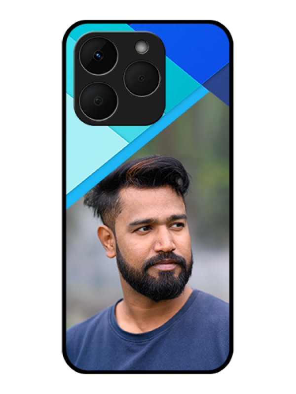 Custom Realme Narzo 90 5G Custom Glass Phone Case - Blue Pattern Design