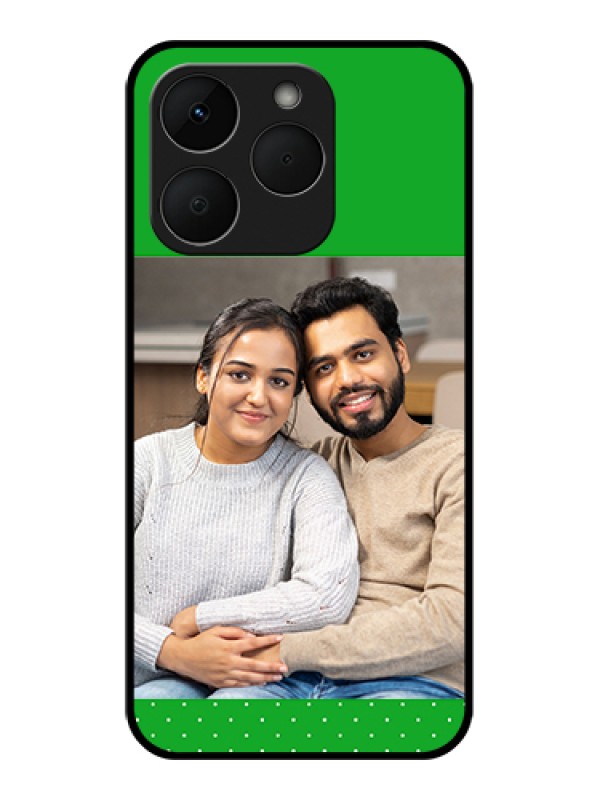 Custom Realme Narzo 90 5G Custom Glass Phone Case - Green Pattern Design