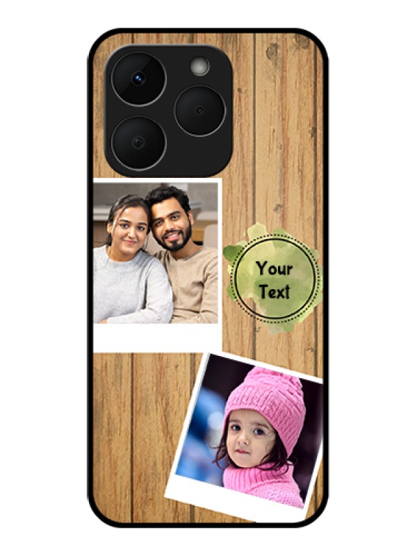 Custom Realme Narzo 90 5G Custom Glass Phone Case - Wooden Texture Design