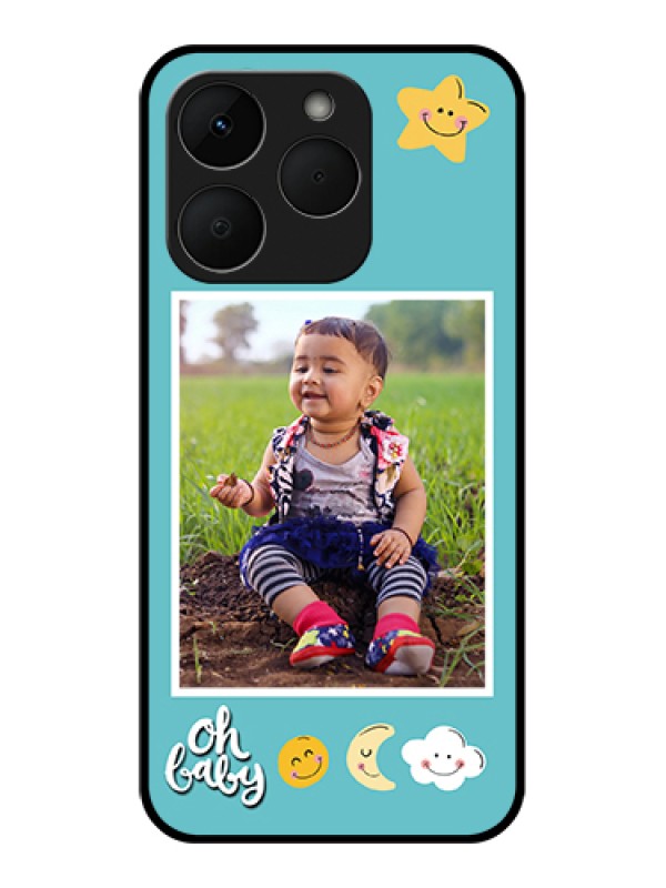 Custom Realme Narzo 90 5G Custom Glass Phone Case - Smiley Kids Stars Design