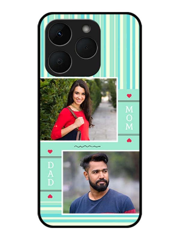 Custom Realme Narzo 90 5G Custom Glass Phone Case - Mom & Dad Pic Design