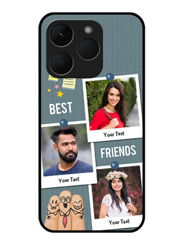 Custom Realme Narzo 90 5G Custom Glass Phone Case - Sticky Frames And Friendship Design