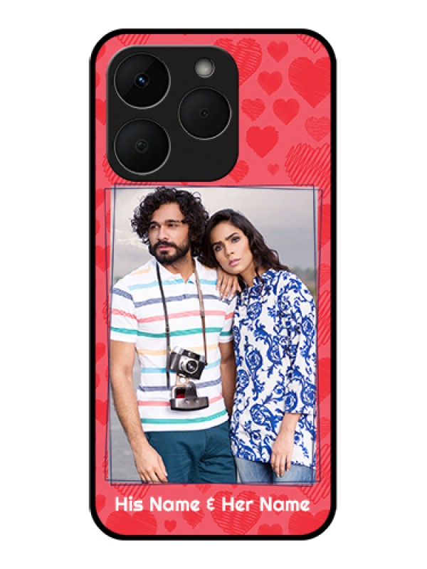 Custom Realme Narzo 90 5G Custom Glass Phone Case - With Red Heart Symbols Design