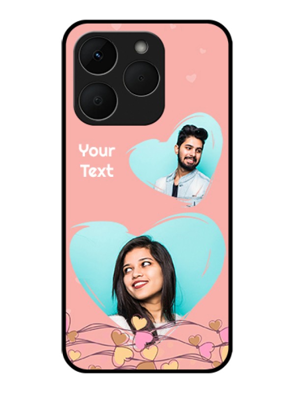 Custom Realme Narzo 90 5G Custom Glass Phone Case - Love Doodle Design