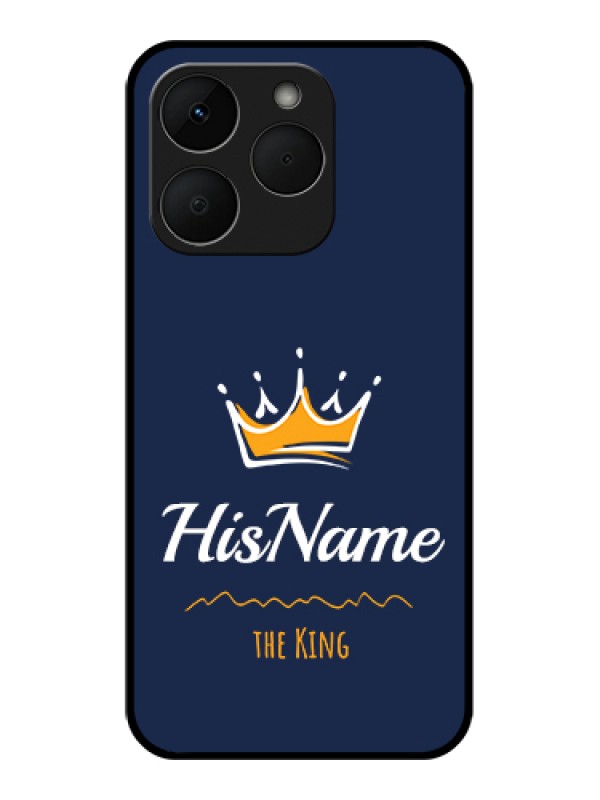 Custom Realme Narzo 90 5G Custom Glass Phone Case - King With Name Design
