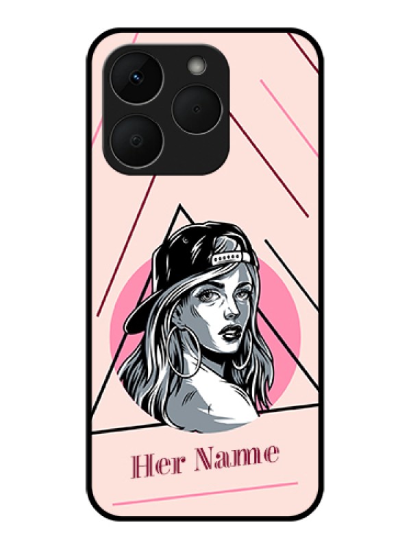 Custom Realme Narzo 90 5G Custom Glass Phone Case - Rockstar Girl Design