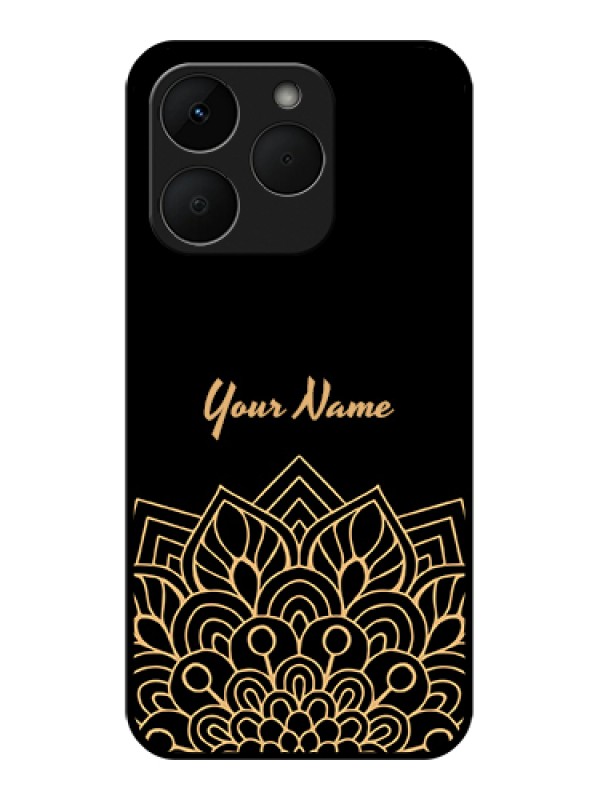 Custom Realme Narzo 90 5G Custom Glass Phone Case - Golden Mandala Design