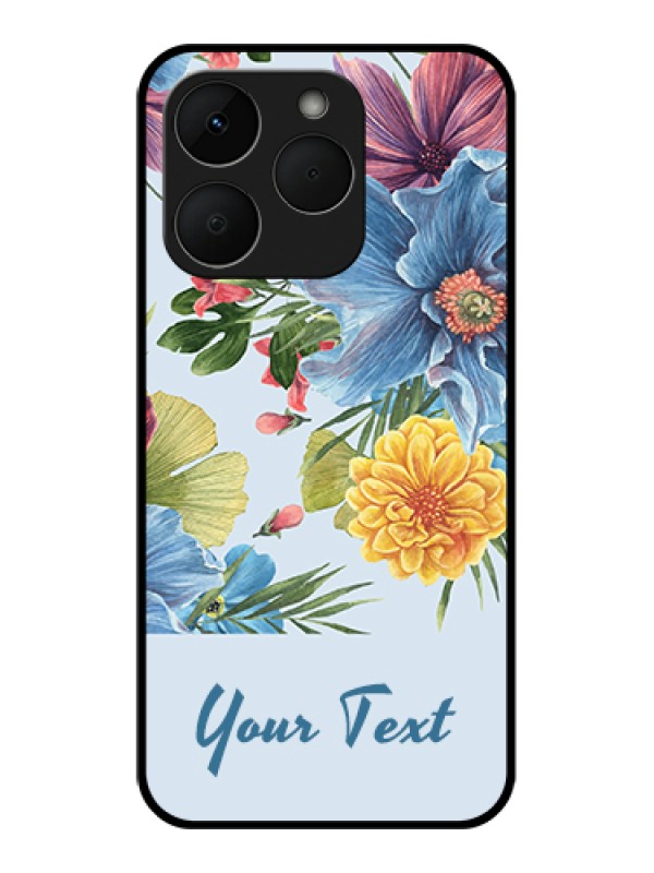 Custom Realme Narzo 90 5G Custom Glass Phone Case - Stunning Watercolored Flowers Painting Design