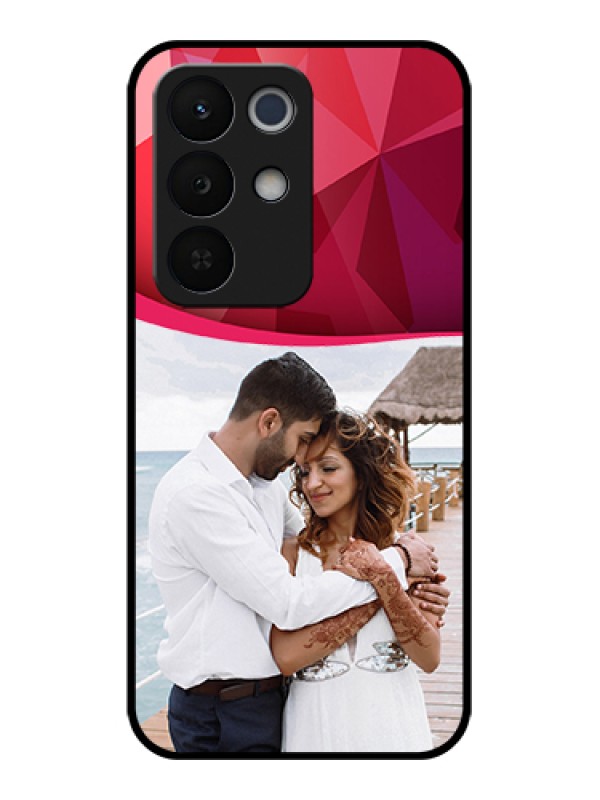Custom Realme Narzo 90X 5G Custom Glass Phone Case - Red Abstract Design