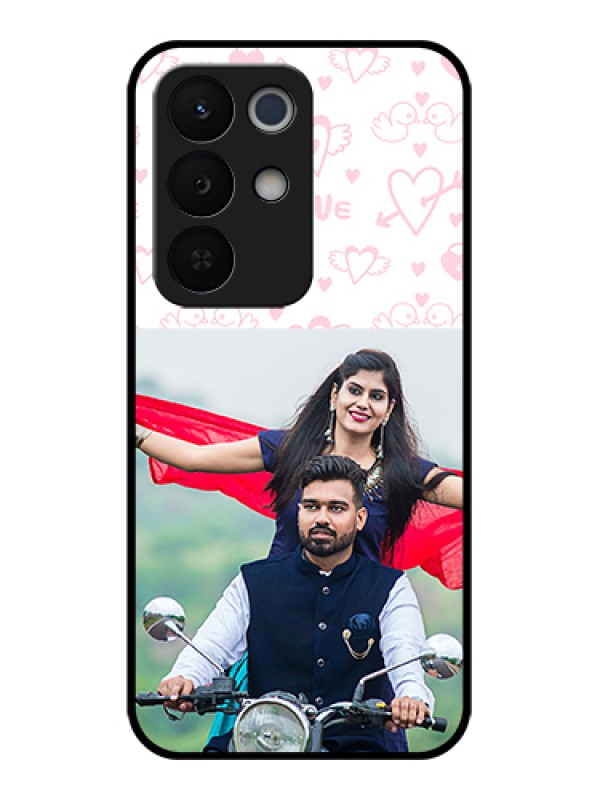 Custom Realme Narzo 90X 5G Custom Glass Phone Case - Pink Flying Heart Design