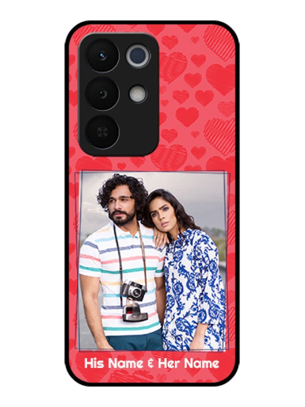 Custom Realme Narzo 90X 5G Custom Glass Phone Case - With Red Heart Symbols Design