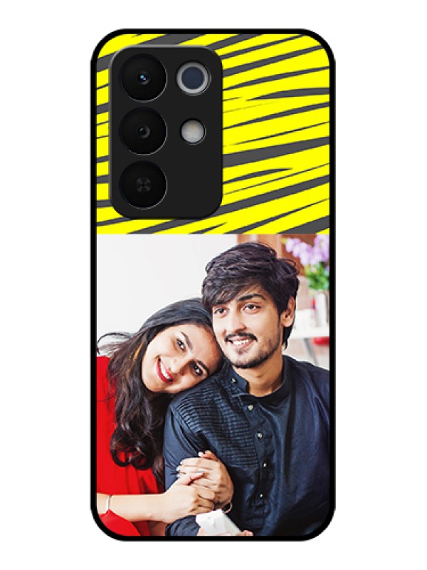 Custom Realme Narzo 90X 5G Custom Glass Phone Case - Yellow Abstract Design