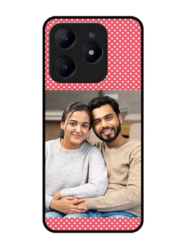 Custom Realme Narzo N63 Custom Glass Phone CaseWhite Dotted Design