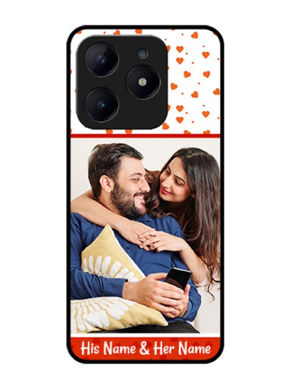 Custom Realme Narzo N63 Custom Glass Phone CaseOrange Love Symbol Design