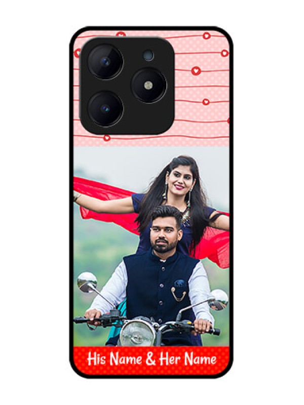 Custom Realme Narzo N63 Custom Glass Phone CaseRed Pattern Case Design
