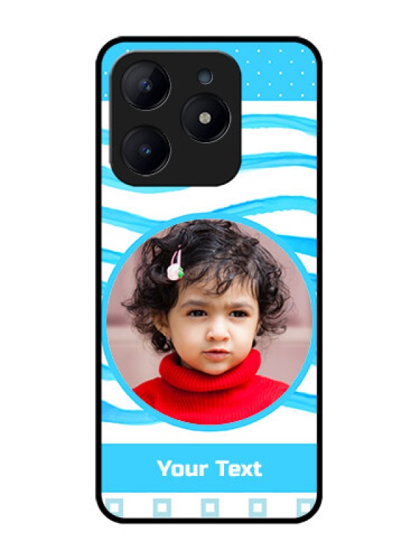 Custom Realme Narzo N63 Custom Glass Phone CaseSimple Blue Case Design