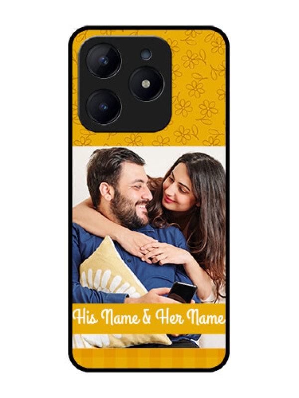 Custom Realme Narzo N63 Custom Glass Phone CaseYellow Floral Design