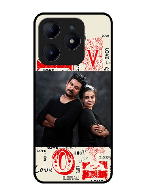Custom Realme Narzo N63 Custom Glass Phone CaseTrendy Love Design Case