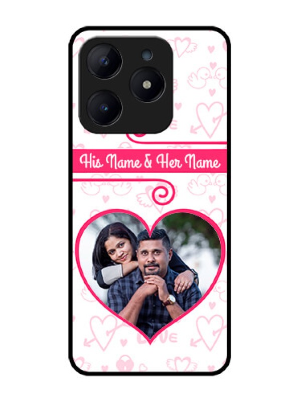 Custom Realme Narzo N63 Custom Glass Phone CaseHeart Shape Love Design