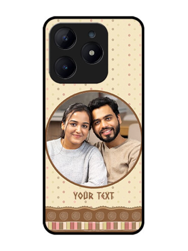 Custom Realme Narzo N63 Custom Glass Phone CaseBrown Dotted Mobile Case Design