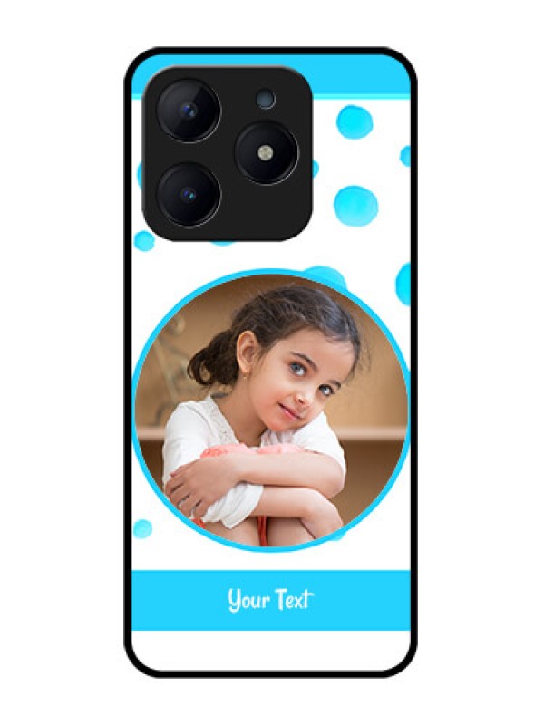 Custom Realme Narzo N63 Custom Glass Phone CaseBlue Bubbles Pattern Design