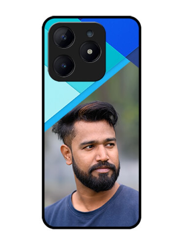 Custom Realme Narzo N63 Custom Glass Phone CaseBlue Pattern Design