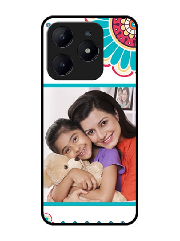 Custom Realme Narzo N63 Custom Glass Phone CaseFlower Design