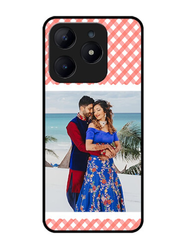 Custom Realme Narzo N63 Custom Glass Phone CasePink Pattern Design