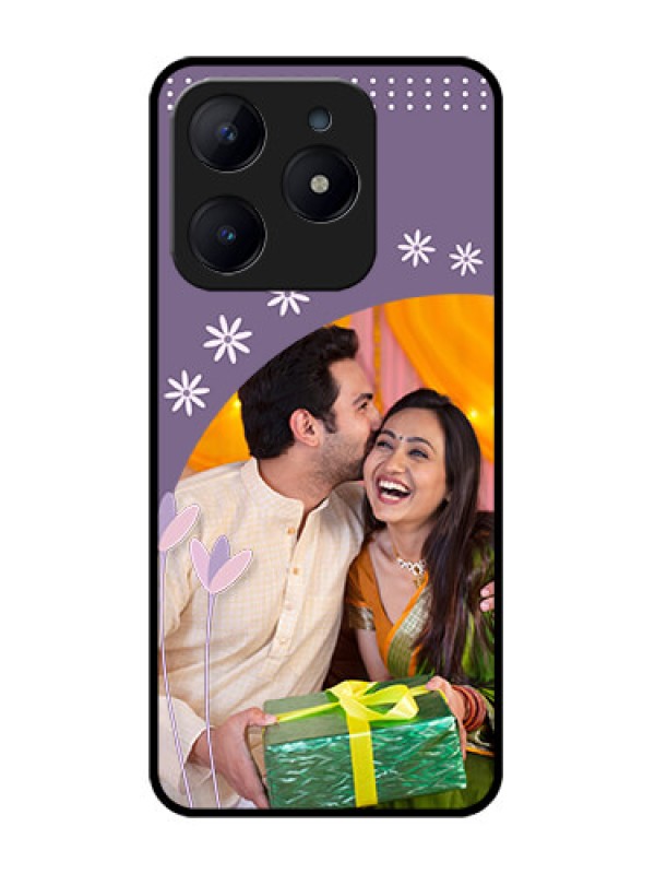 Custom Realme Narzo N63 Custom Glass Phone CaseLavender Flowers Design