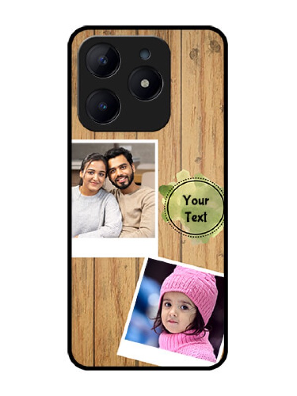 Custom Realme Narzo N63 Custom Glass Phone CaseWooden Texture Design