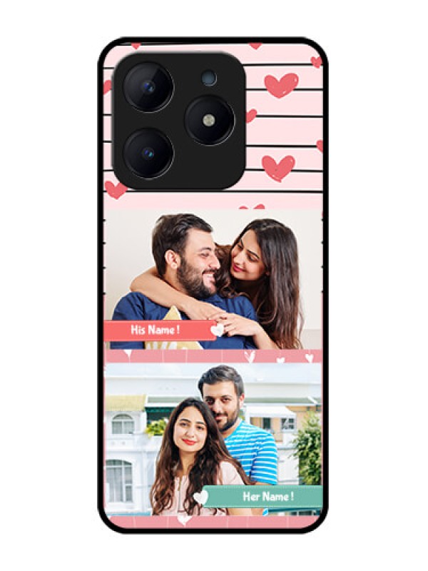 Custom Realme Narzo N63 Custom Glass Phone CasePhoto With Heart Design