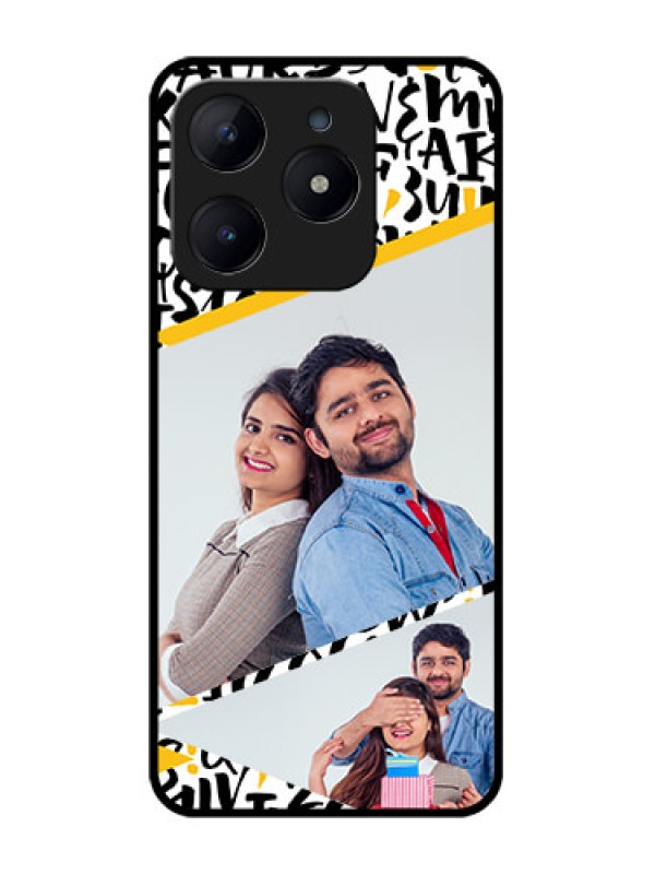 Custom Realme Narzo N63 Custom Glass Phone CaseLetters Pattern Design