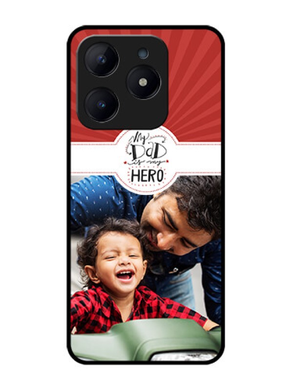 Custom Realme Narzo N63 Custom Glass Phone CaseMy Dad Hero Design