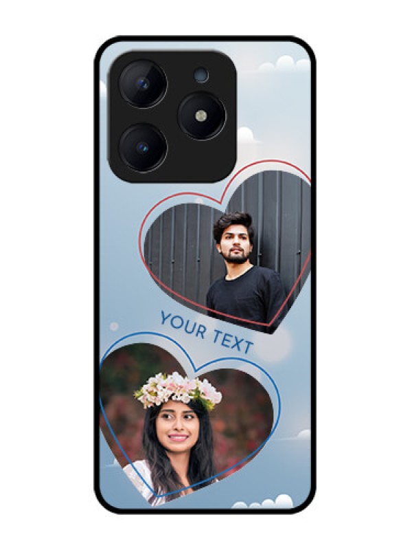 Custom Realme Narzo N63 Custom Glass Phone CaseBlue Color Couple Design