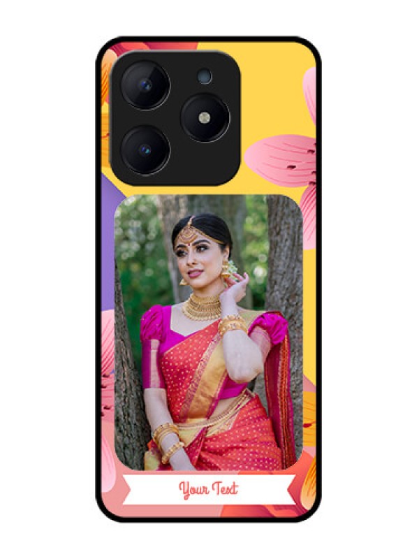 Custom Realme Narzo N63 Custom Glass Phone Case3 Image With Vintage Floral Design