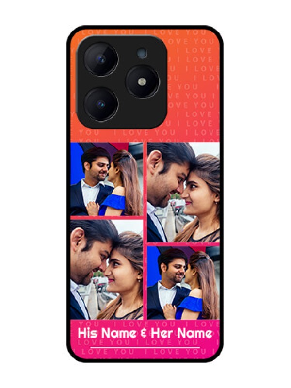 Custom Realme Narzo N63 Custom Glass Phone CaseI Love You Pink Design