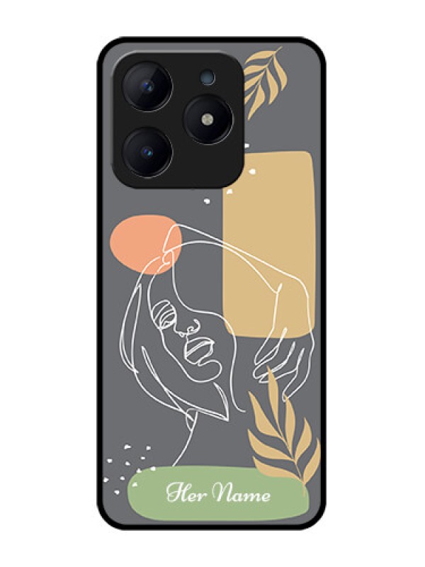 Custom Realme Narzo N63 Custom Glass Phone CaseGazing Woman Line Art Design