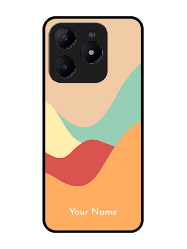 Custom Realme Narzo N63 Custom Glass Phone CaseOcean Waves Multi - Colour Design