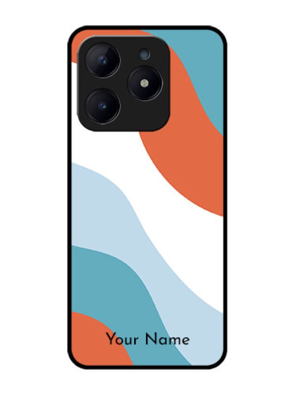 Custom Realme Narzo N63 Custom Glass Phone CaseColoured Waves Design