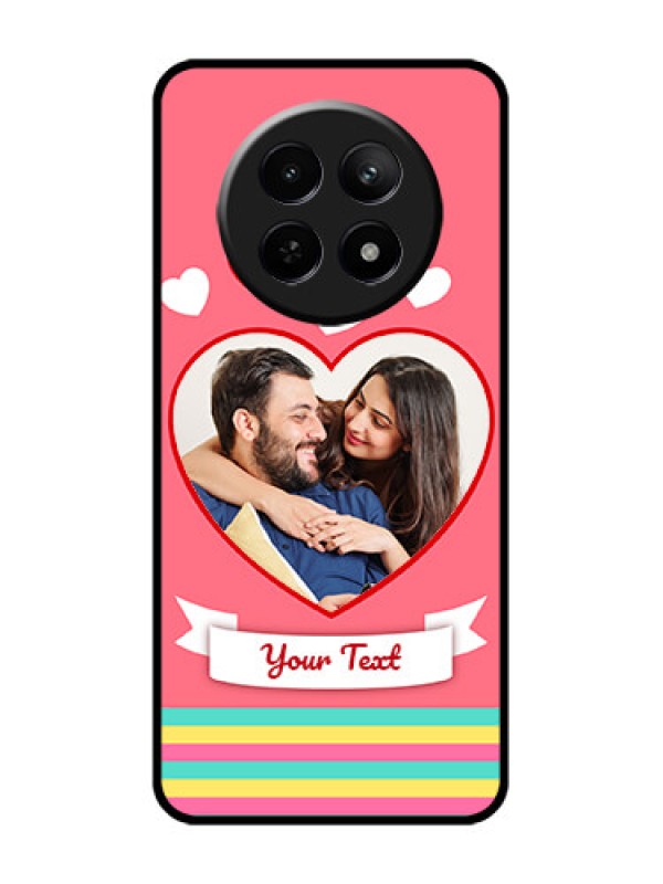 Custom Realme Narzo N65 5G Custom Glass Phone Case - Love Shapes Doodle Design