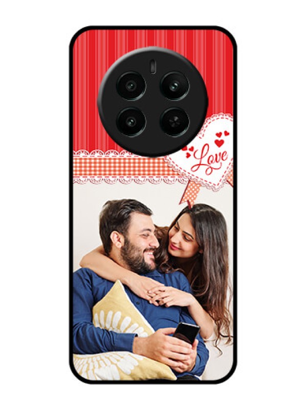Custom Realme P1 5G Custom Glass Phone Case - Red Love Pattern Design