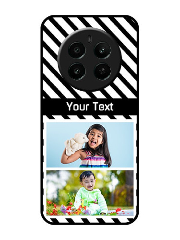 Custom Realme P1 5G Custom Glass Phone Case - Black And White Stripes Design