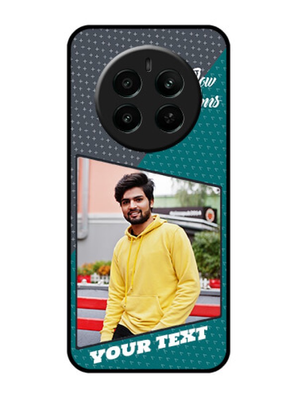 Custom Realme P1 5G Custom Glass Phone Case - Background Pattern Design With Quote