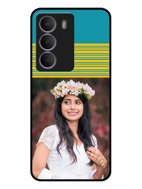 Custom Realme P3 Lite 5G Custom Glass Phone Case - Yellow & Blue Design