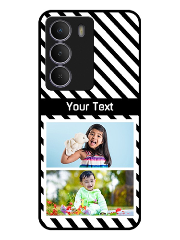 Custom Realme P3 Lite 5G Custom Glass Phone Case - Black And White Stripes Design