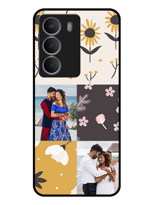 Custom Realme P3 Lite 5G Custom Glass Phone Case - 3 Images With Floral Design