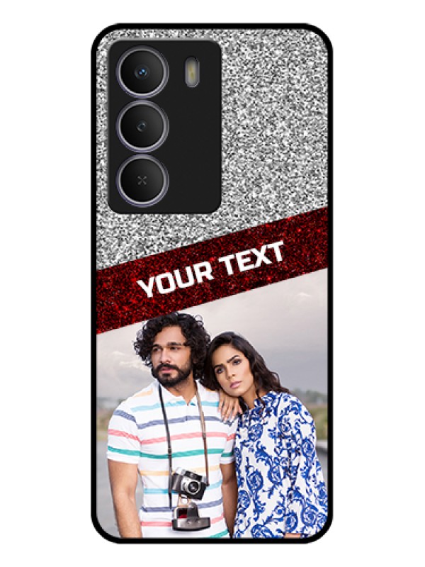 Custom Realme P3 Lite 5G Custom Glass Phone Case - Image Holder With Glitter Strip Design