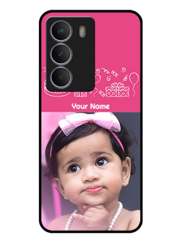 Custom Realme P3 Lite 5G Custom Glass Phone Case - With Birthday Line Art Design