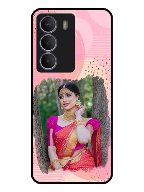 Custom Realme P3 Lite 5G Custom Glass Phone Case - Gold Glitter Splash Design